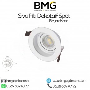 Sıva Altı Beyaz Kasa GU10 Ampullü Dekoratif Spot
