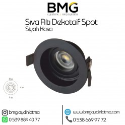 Sıva Altı Siyah Kasa GU10 Ampullü Dekoratif Spot