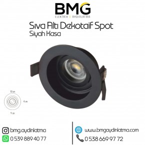 Sıva Altı Siyah Kasa GU10 Ampullü Dekoratif Spot