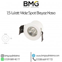 1,5 Watt Beyaz Kasa Mini Yıldız Spot