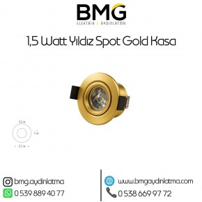 1,5 Watt Gold Kasa Mini Yıldız Spot