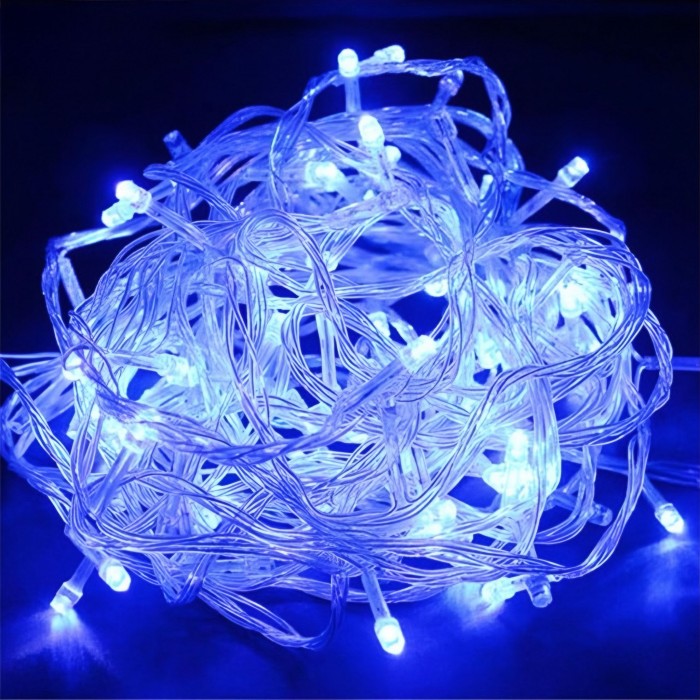 10 Metre İç Mekan İp LED Eklenebilir Yıl Başı Süsleme Mavi Işık